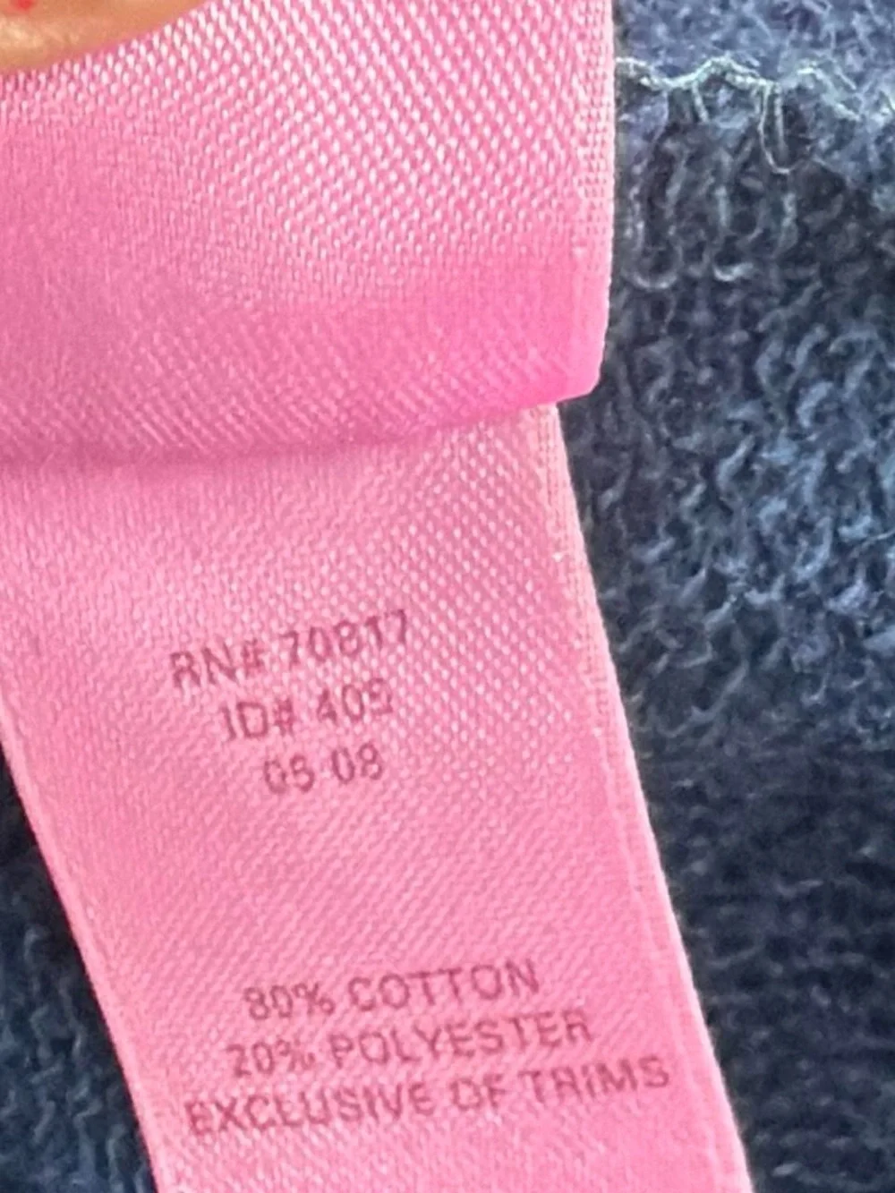 2008 Y2K Victoria's Secret Pink Navy Hooded Babydoll Dress with '86